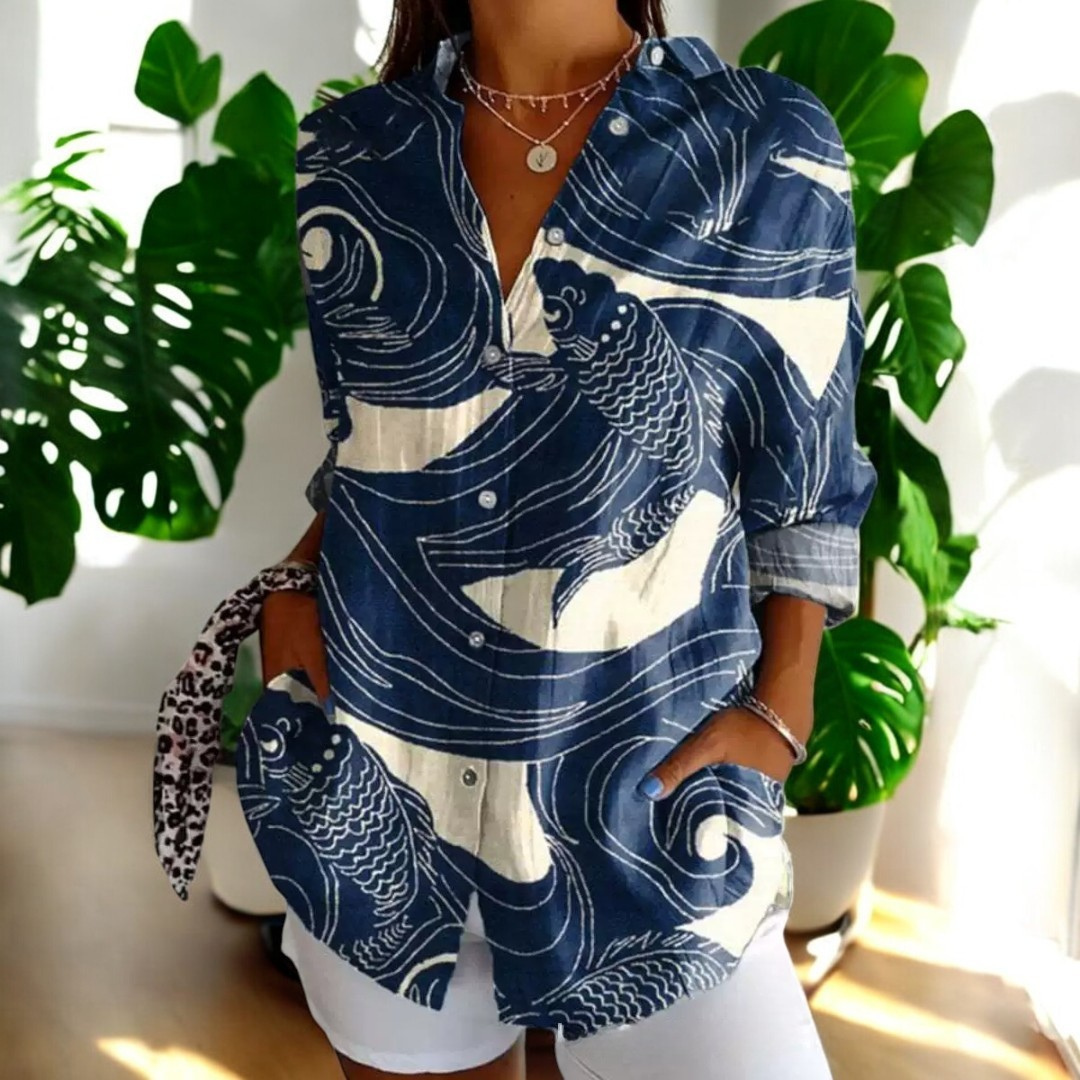 Calienne | Women's Floral Button Front Blouse