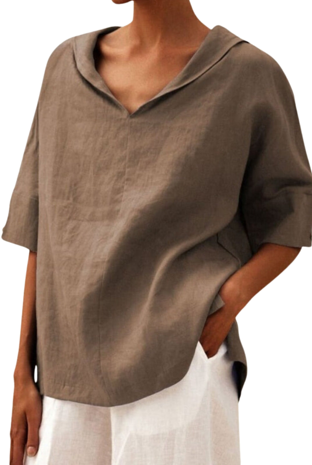 Women's v-neck linen top