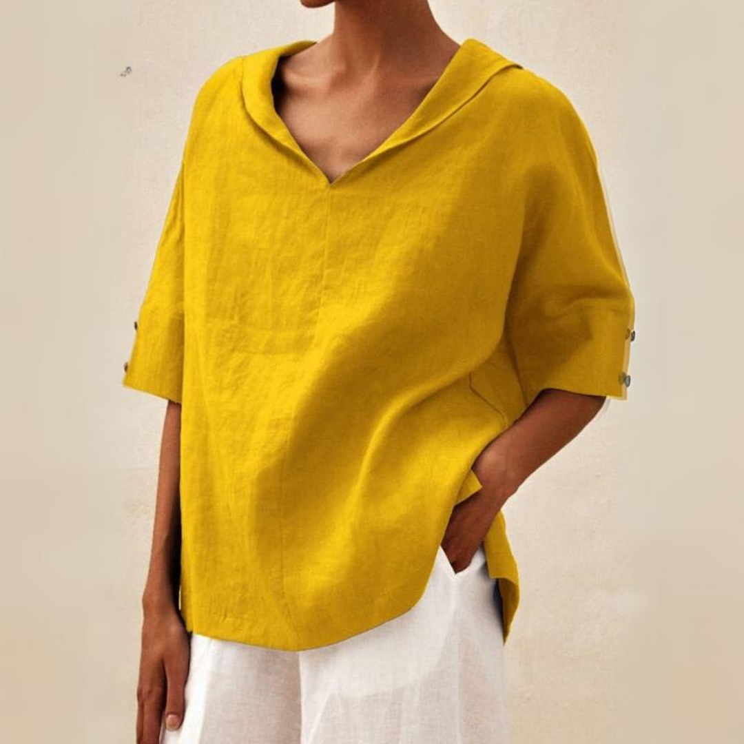 Women's v-neck linen top