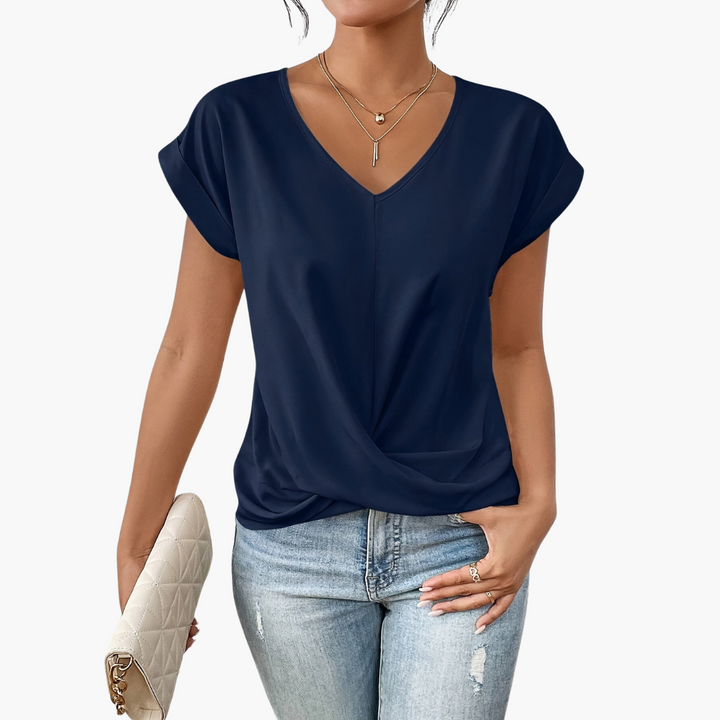 Casual heart-neckline everyday top for women | Clara -4