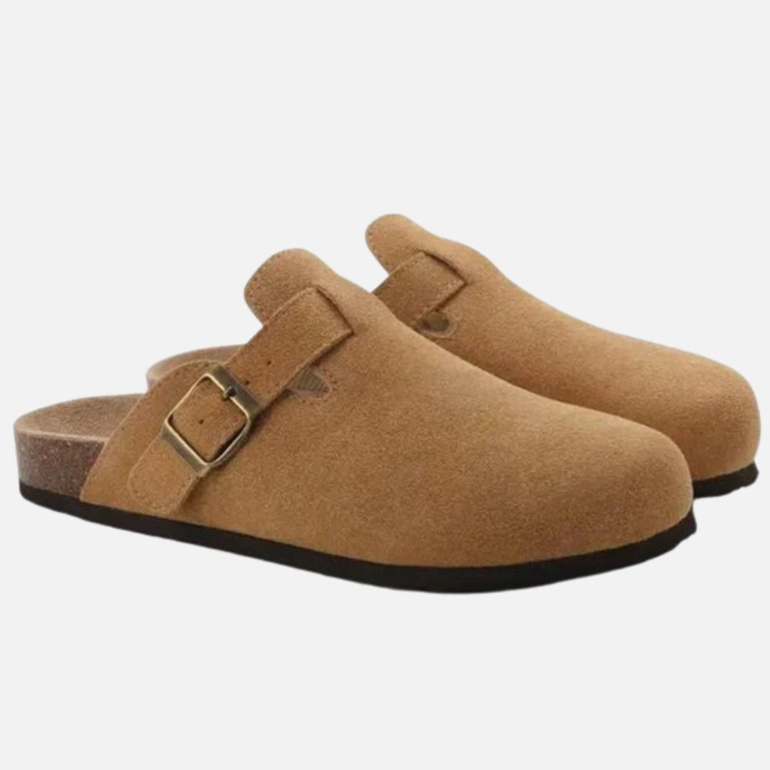 Henry | Men's Suede Buckle Strap Slip-On Clog