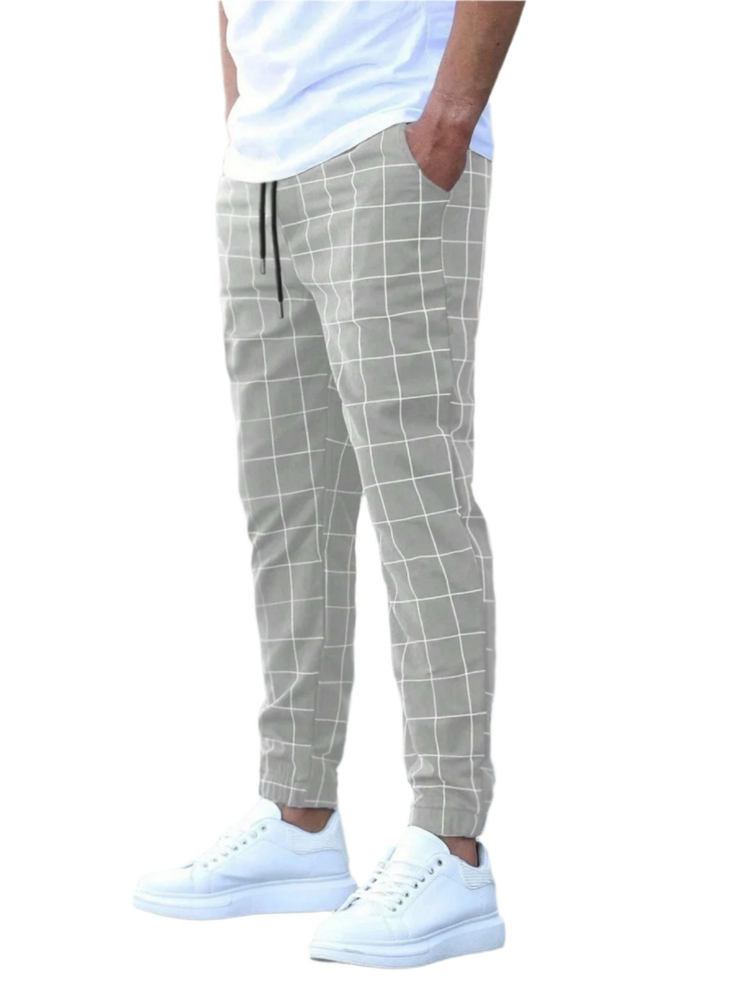 Men's comfortable checked trousers