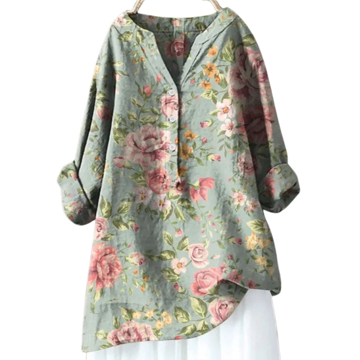 Chic blouse with floral accents for women