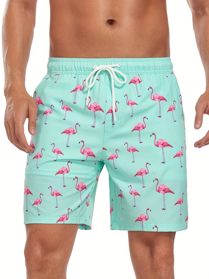 Men's beach trunks with inner shorts