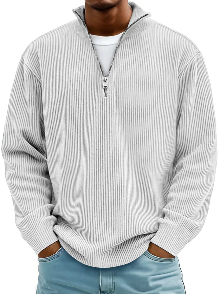 Davenor | Men's Ribbed Half Zip Pullover Sweater