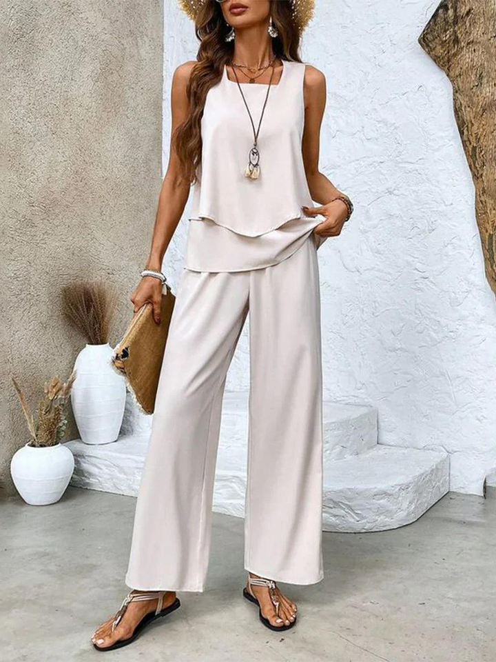 Elegant two-piece vacation set for women | Nora -5