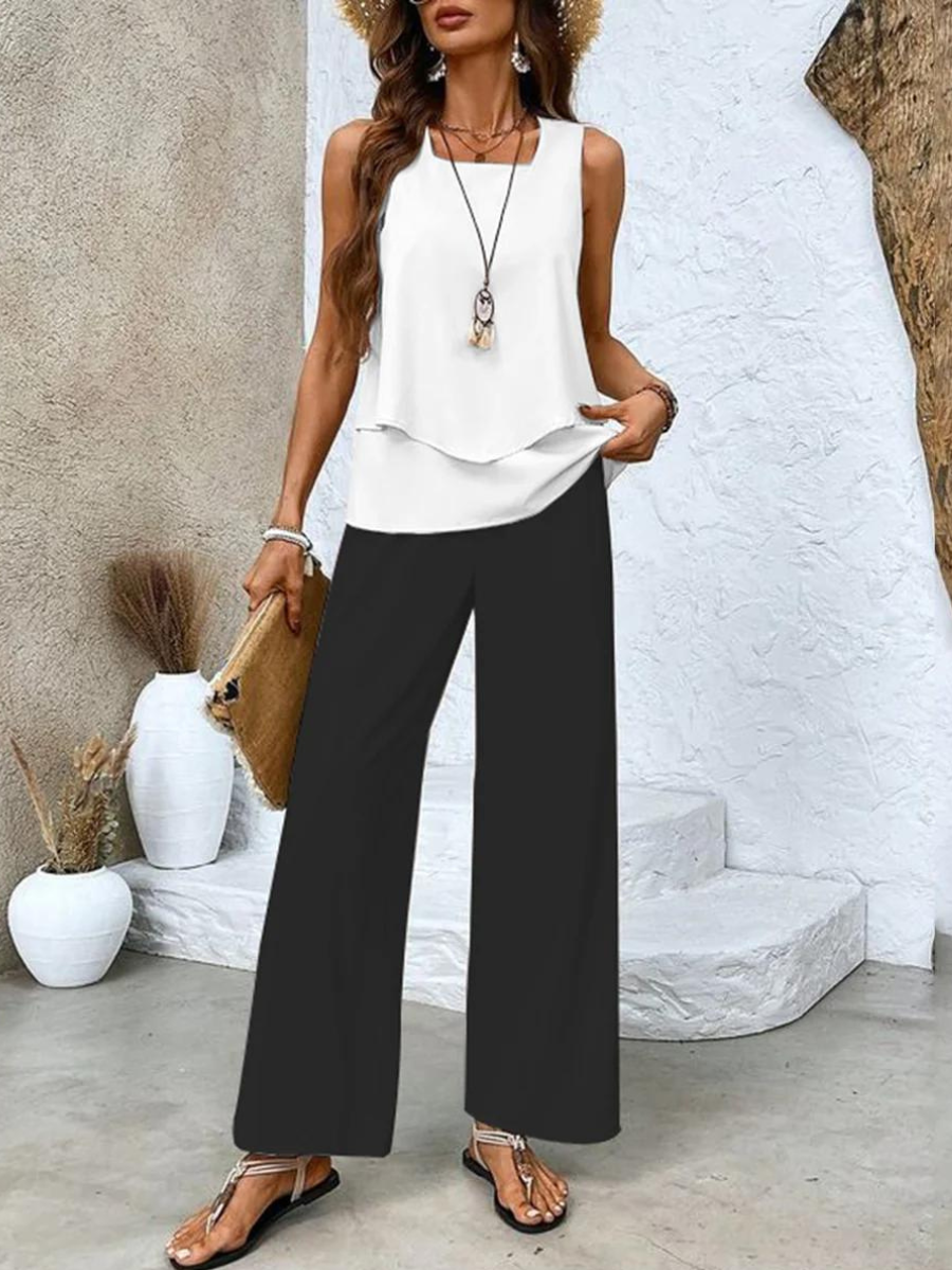 Elegant two-piece vacation set for women | Nora -8