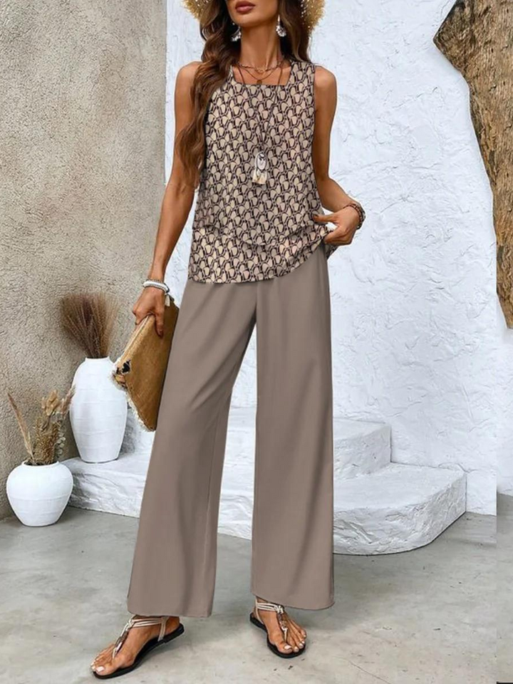 Elegant two-piece vacation set for women | Nora -6