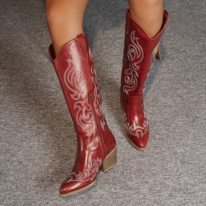 Marisela | Women's Embroidered Knee High Cowboy Boot