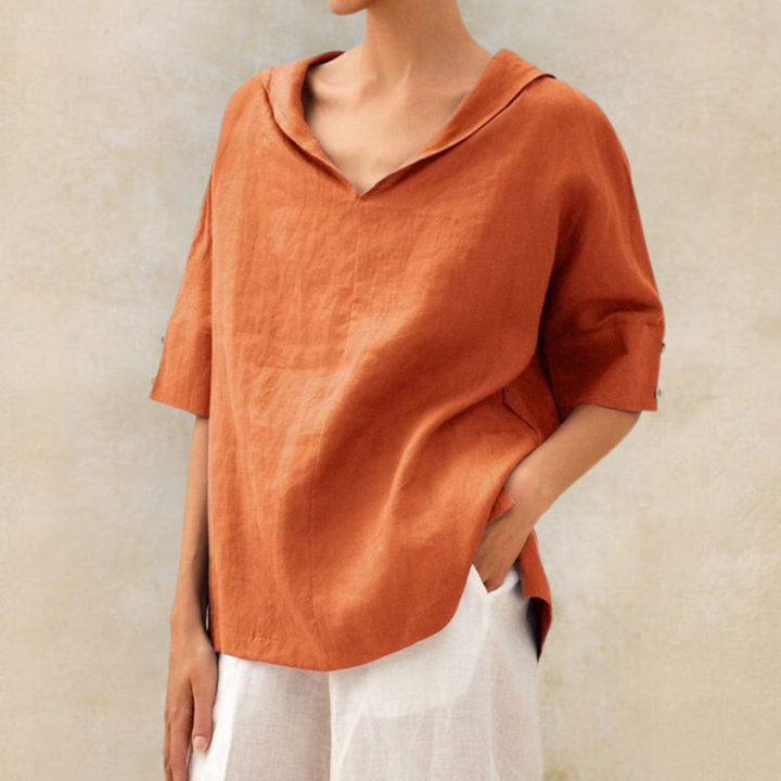 Women's v-neck linen top