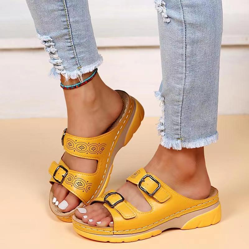Orthopaedic leather comfort sandals for women | AussieSoles -4