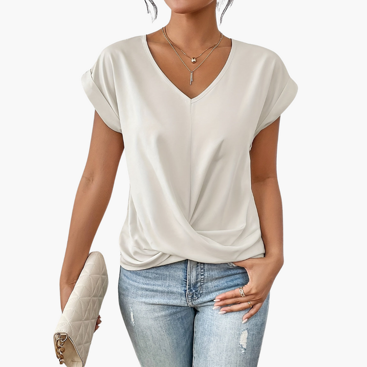 Casual heart-neckline everyday top for women | Clara -5