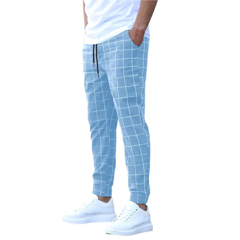 Men's comfortable checked trousers