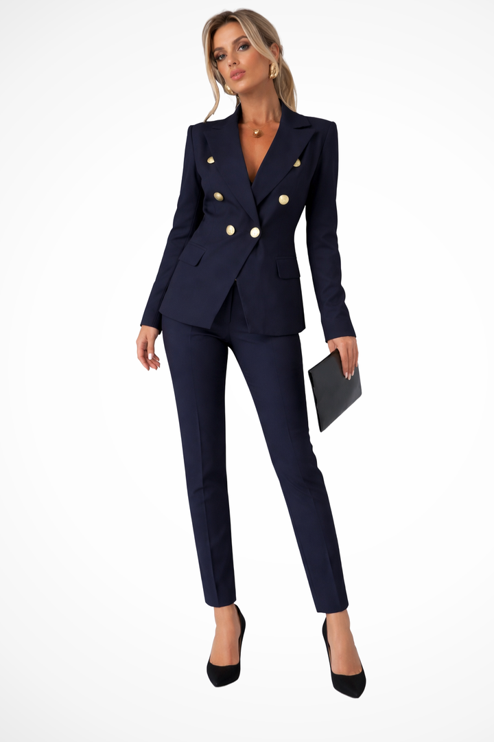 Valeria | Women's Double Breasted Tailored Blazer Trousers Suit Set