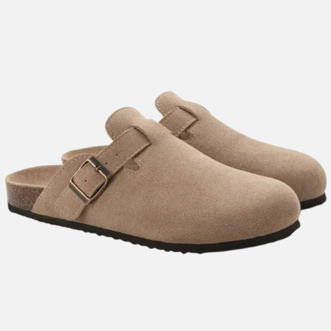 Henry | Men's Suede Buckle Strap Slip-On Clog