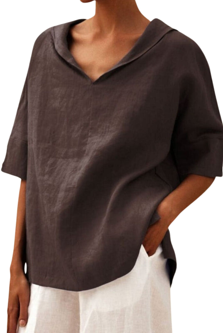 Women's v-neck linen top