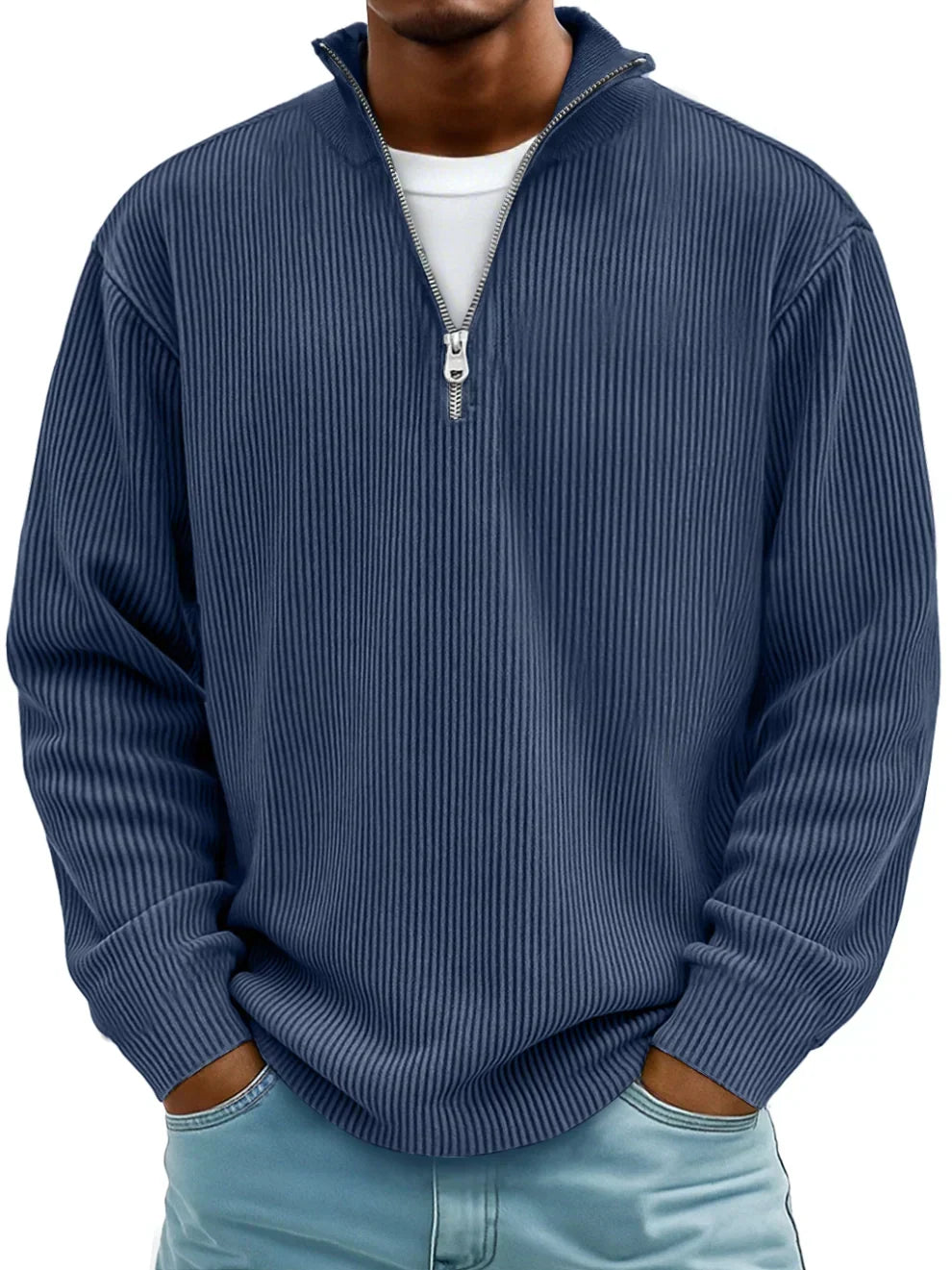 Davenor | Men's Ribbed Half Zip Pullover Sweater