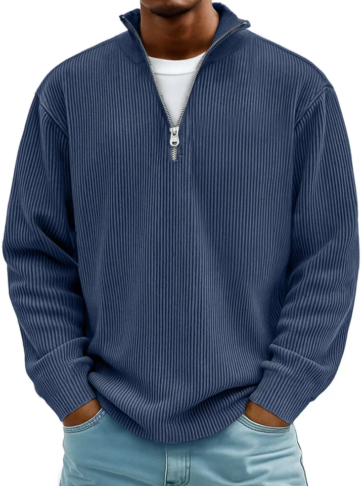 Davenor | Men's Ribbed Half Zip Pullover Sweater