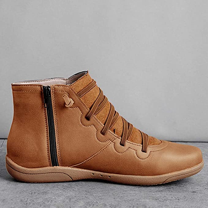 Minimalist flat ankle boots for women -7