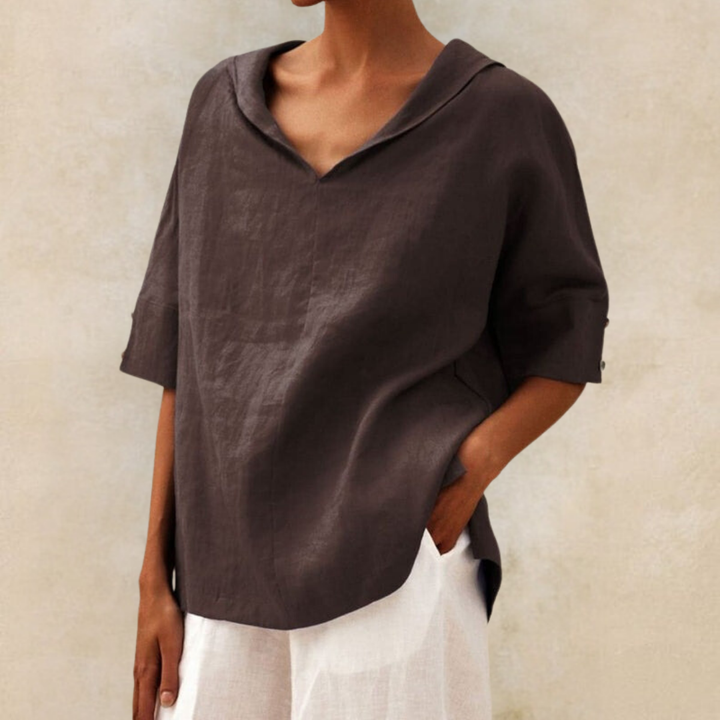 Women's v-neck linen top