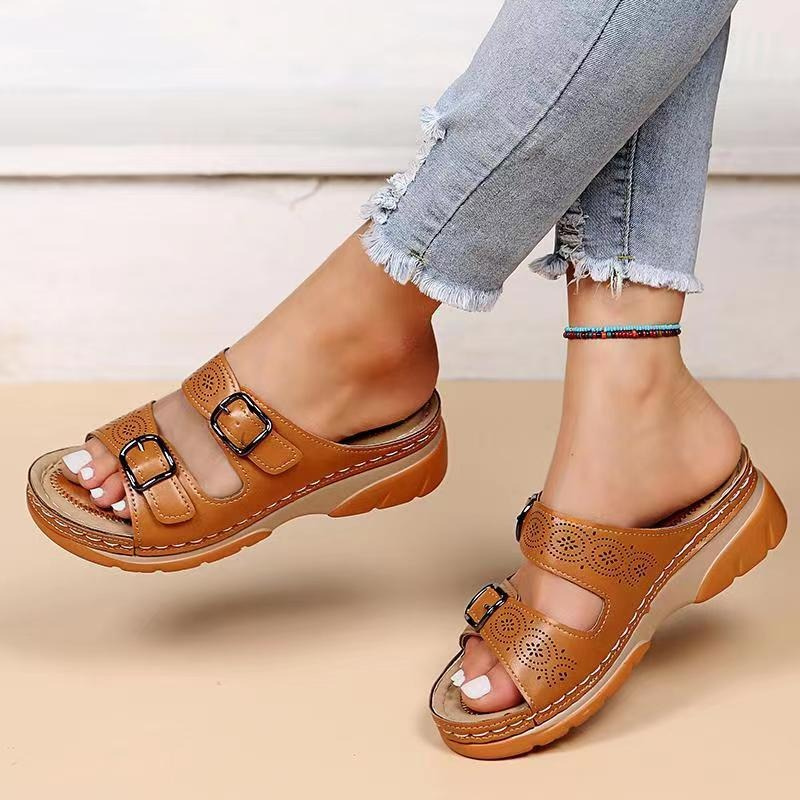 Orthopaedic leather comfort sandals for women | AussieSoles -1