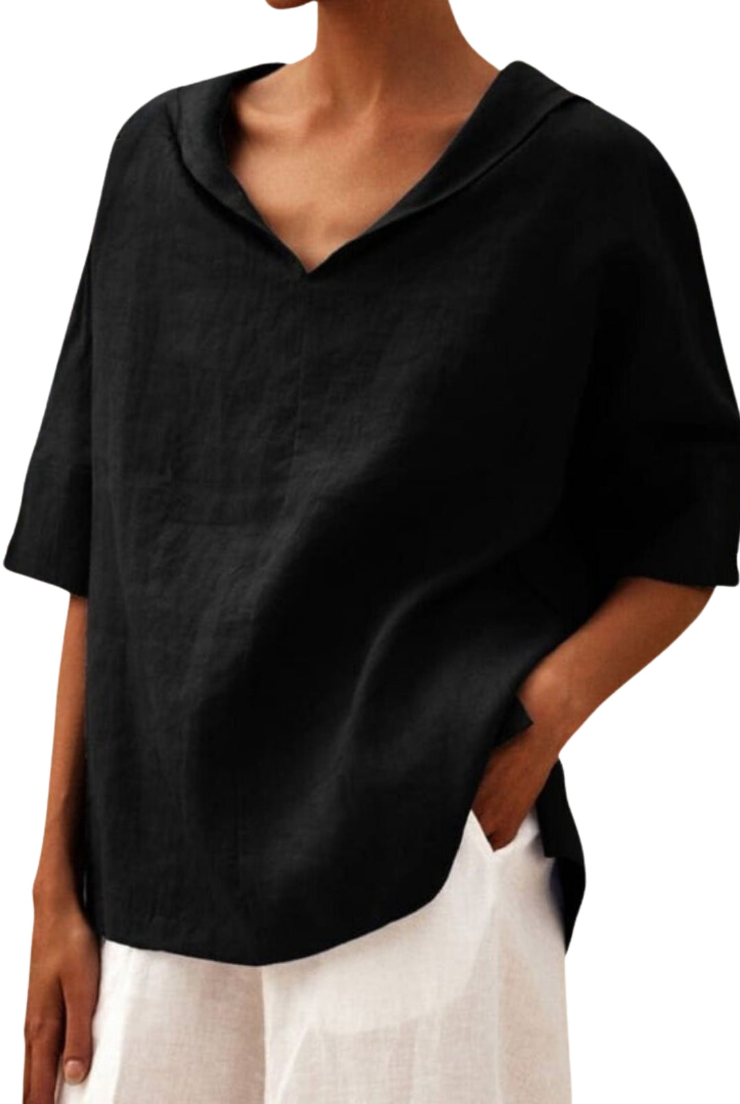 Women's v-neck linen top