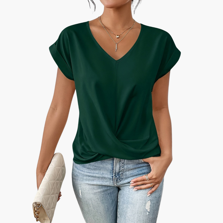 Casual heart-neckline everyday top for women | Clara -6