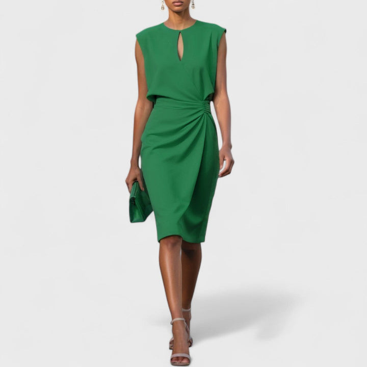 Marivelle | Women's Graceful Silhouette Midi Dress with Refined
