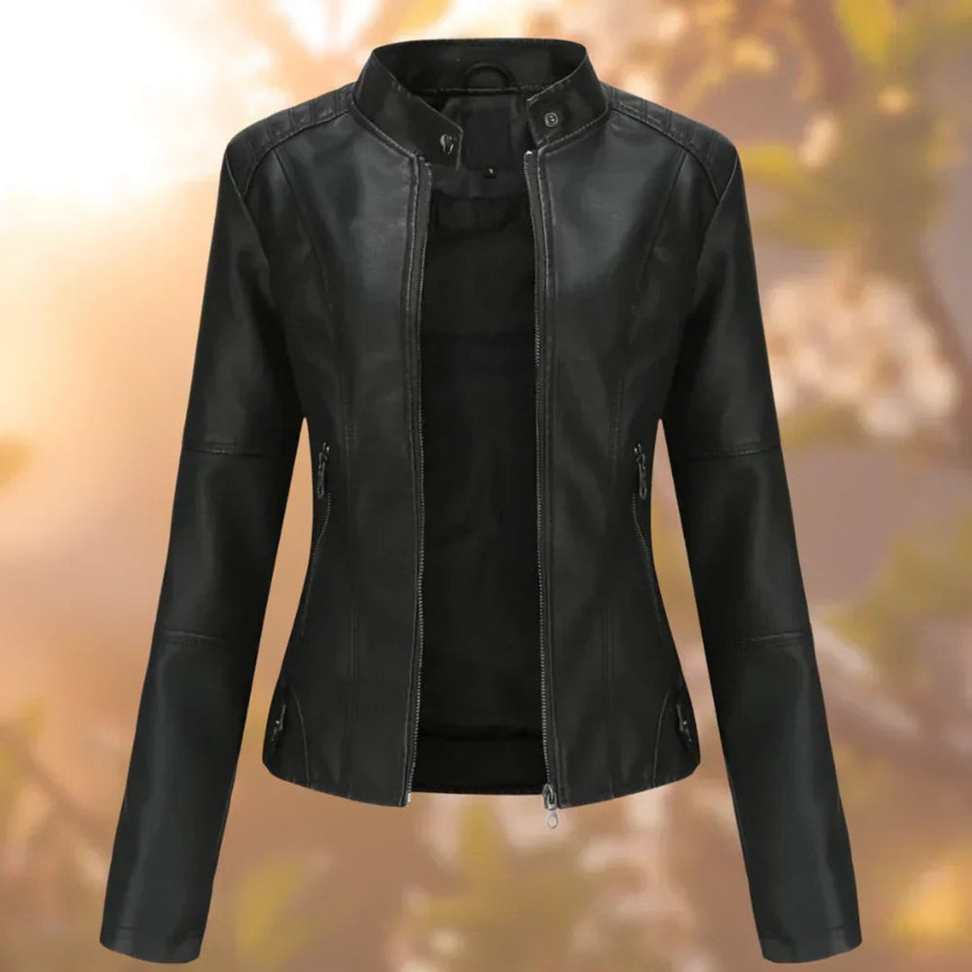 Marielle | Women's Slim-Fit Faux Leather Biker Jacket