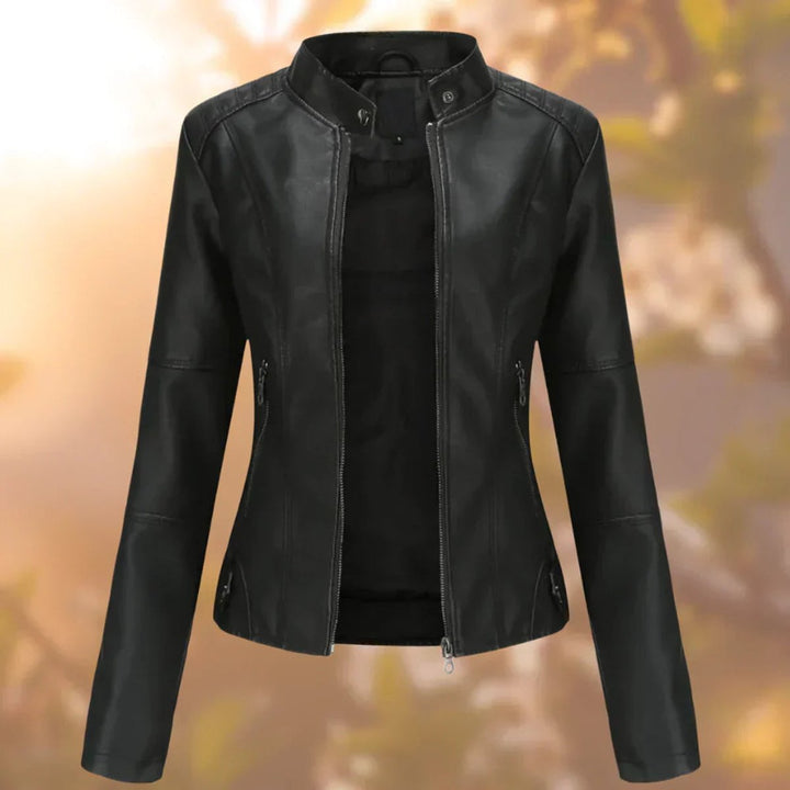 Marielle | Women's Slim-Fit Faux Leather Biker Jacket