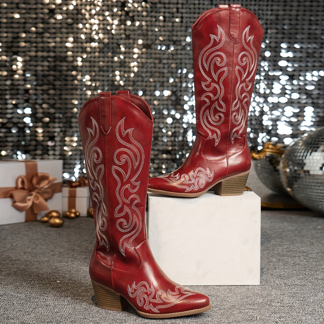 Marisela | Women's Embroidered Knee High Cowboy Boot