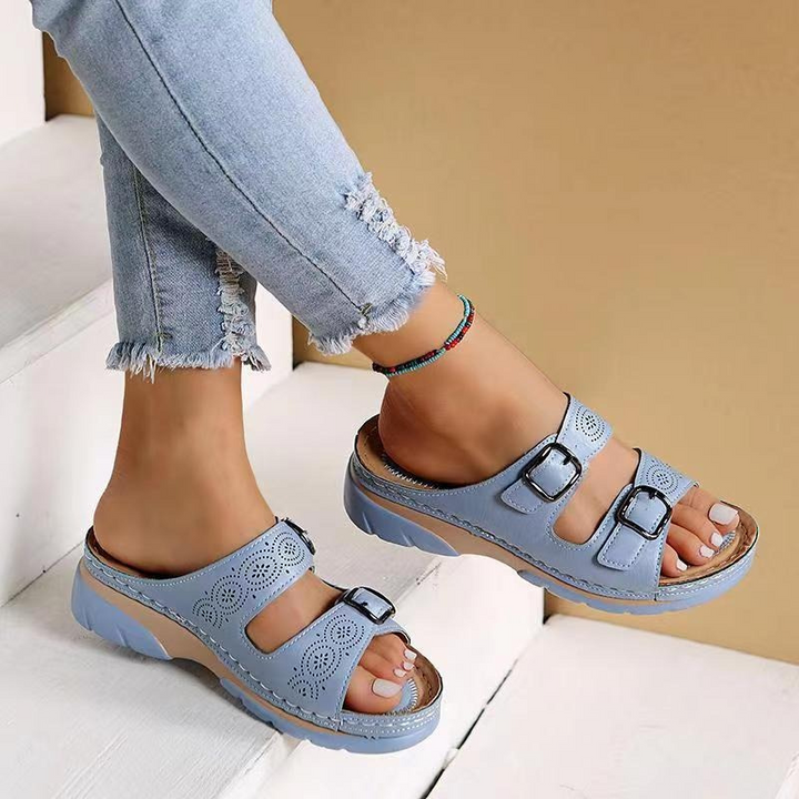 Orthopaedic leather comfort sandals for women | AussieSoles -3