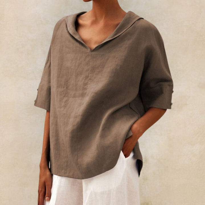 Women's v-neck linen top