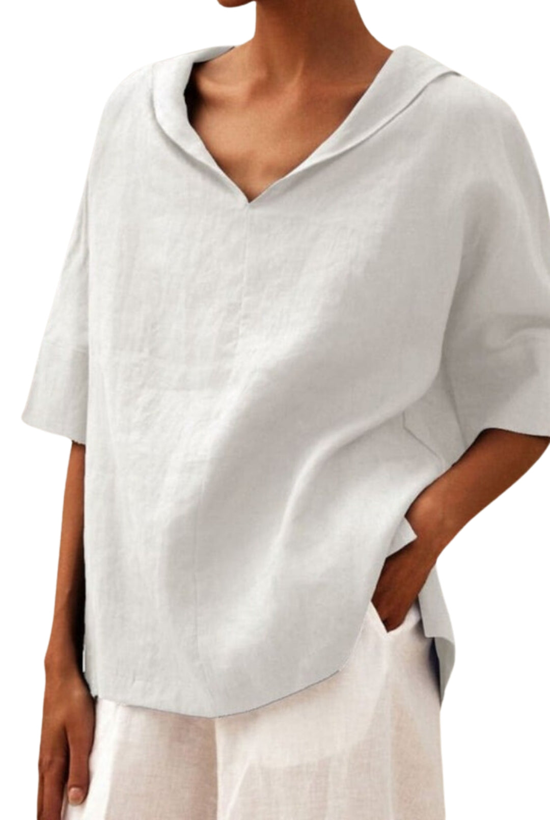 Women's v-neck linen top