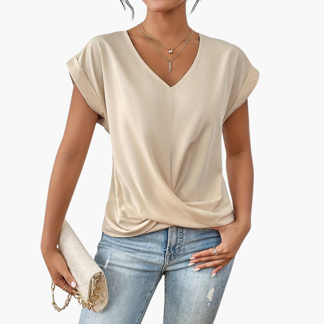 Casual heart-neckline everyday top for women | Clara -7