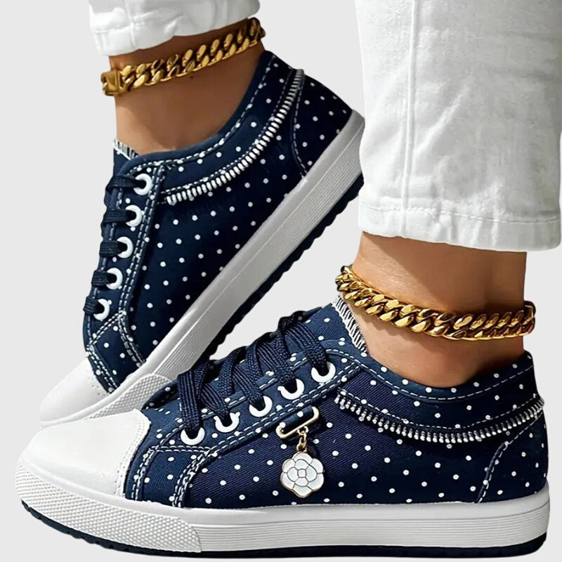 Ava | Women's Lace Up Platform Sneakers with Mixed Fabric