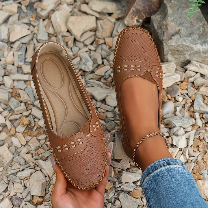 Marova | Women's Cushioned Arch Support Flats with Rubber Sole