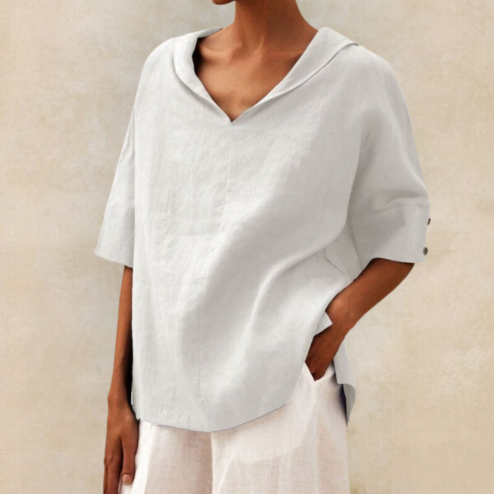 Women's v-neck linen top