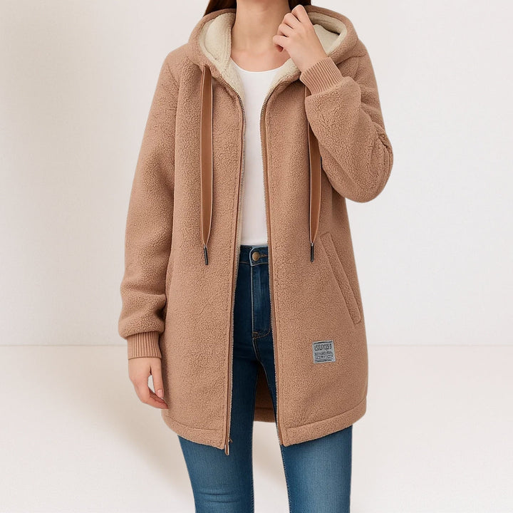Briselle | Women's Hooded Zip Front Fleece Jacket