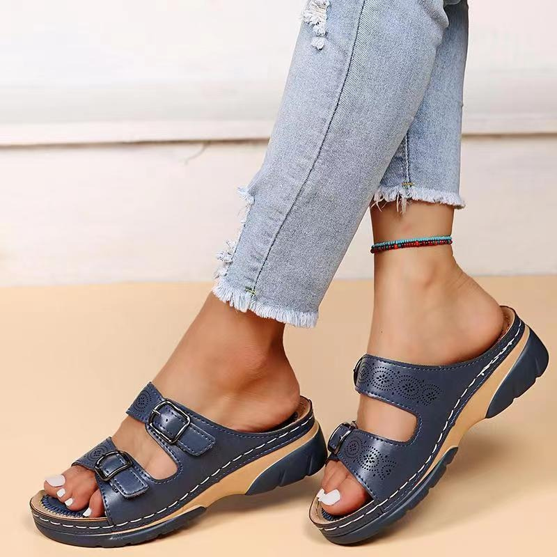Orthopaedic leather comfort sandals for women | AussieSoles -2