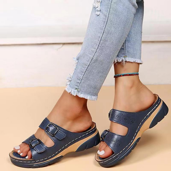 Orthopaedic leather comfort sandals for women | AussieSoles -2