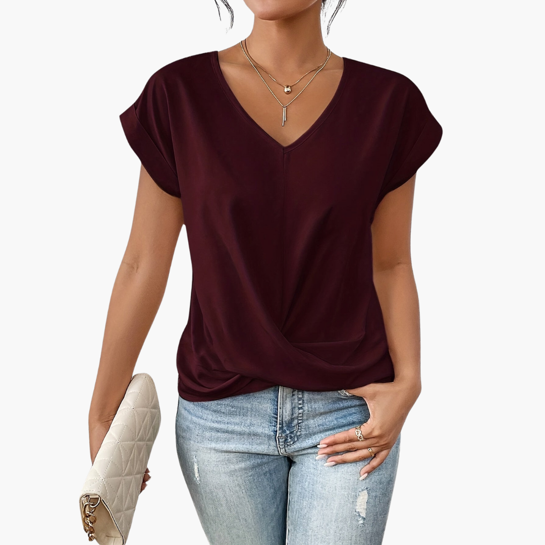 Casual heart-neckline everyday top for women | Clara -8