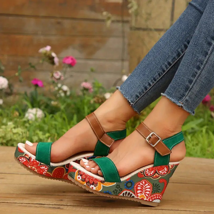 Women's casual floral print sandals