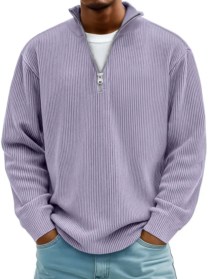 Davenor | Men's Ribbed Half Zip Pullover Sweater