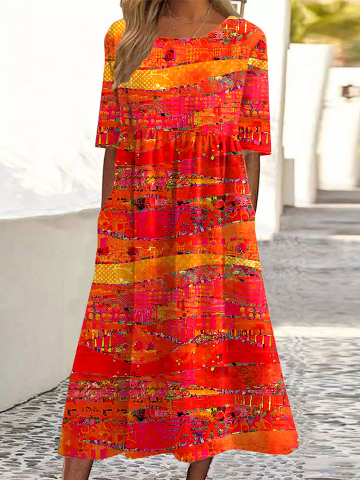 Nerissande | Women's Vintage Print Cotton Linen Set