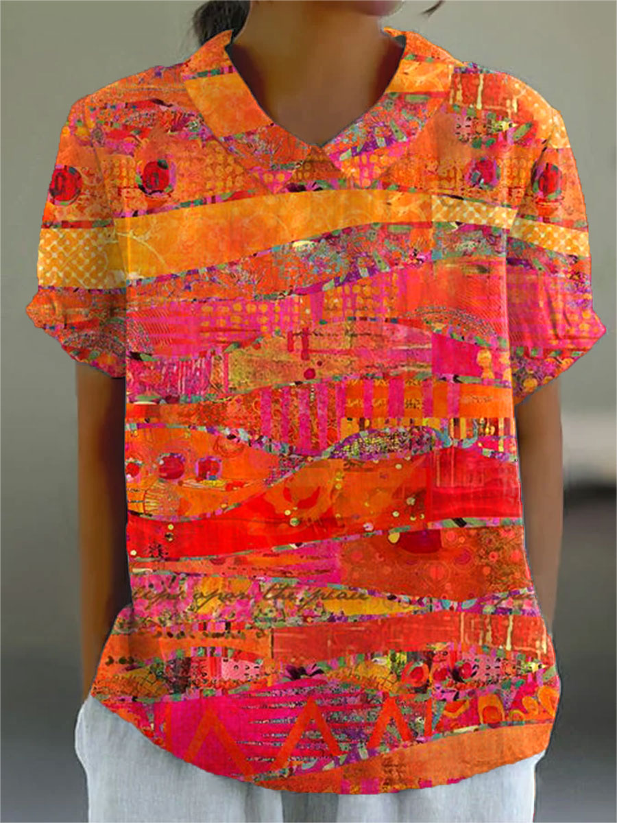 Nerissande | Women's Vintage Print Cotton Linen Set
