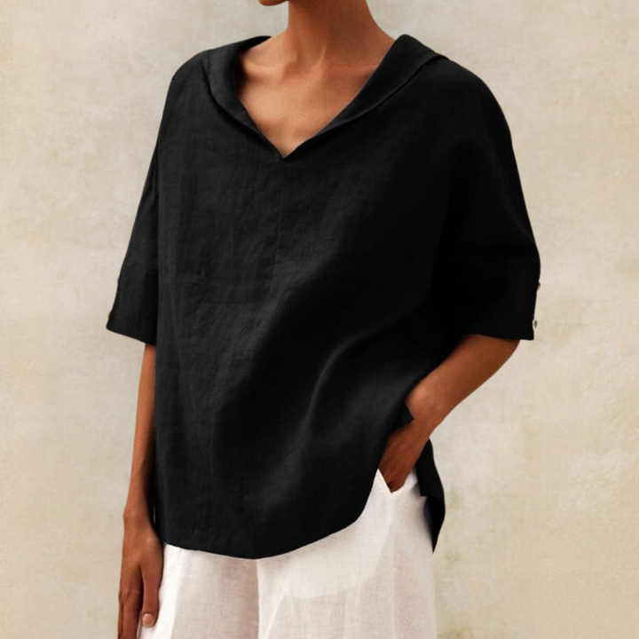 Women's v-neck linen top