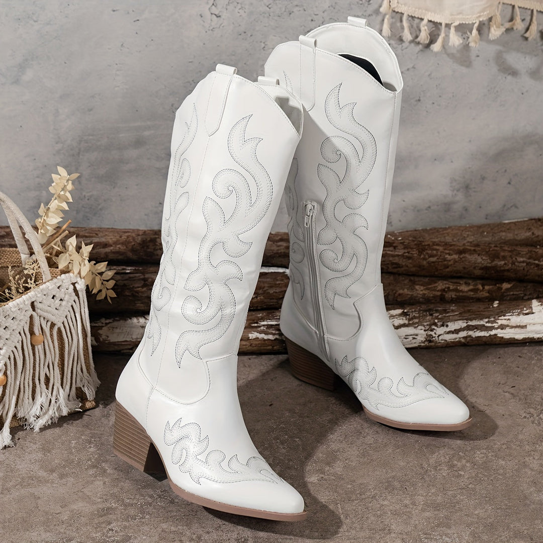 Marisela | Women's Embroidered Knee High Cowboy Boot