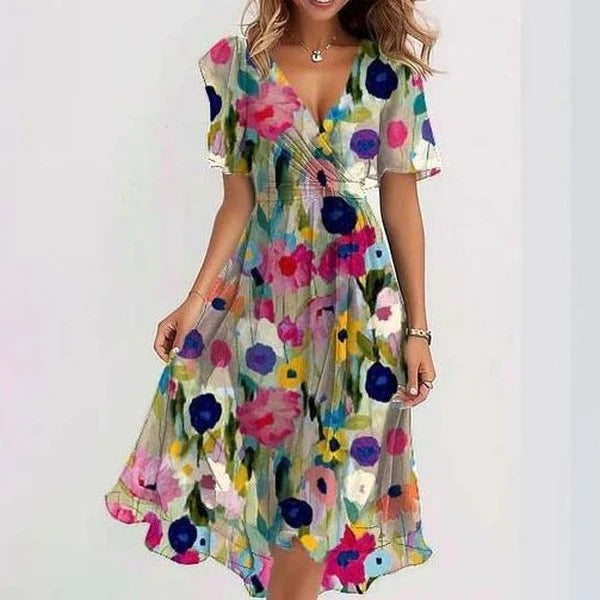 Flowy relaxed summer maxi dress for women | Grace -2