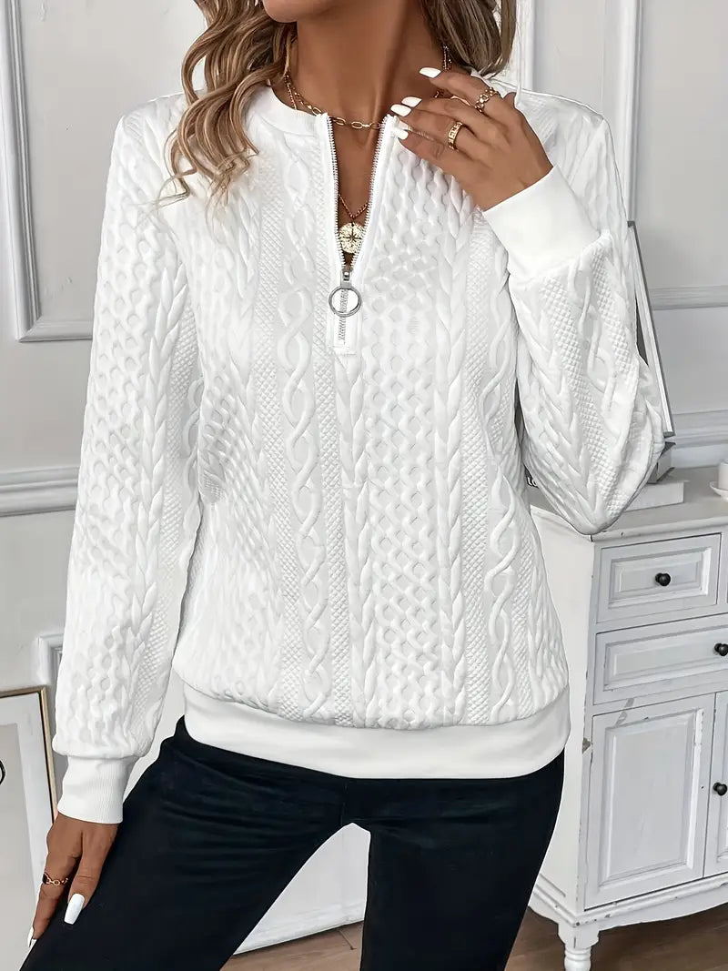 Elegant half-zip cosy jumper for women | Hannah -2